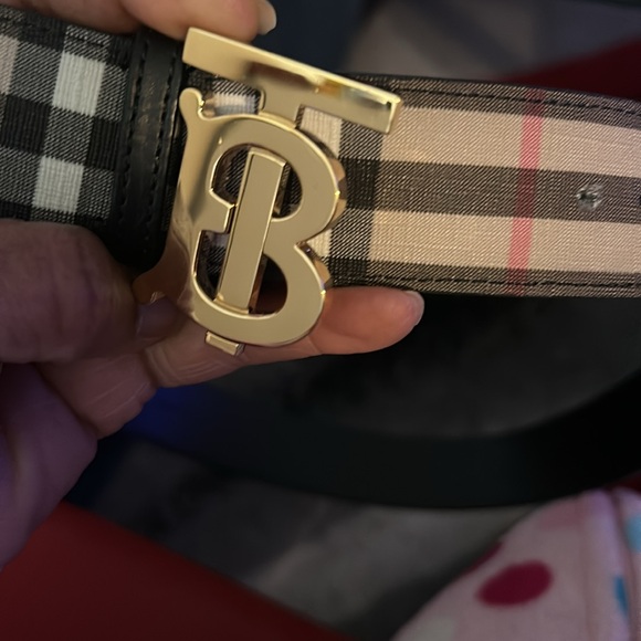 Belt Check Leather Burberry Small size - Picture 8 of 11